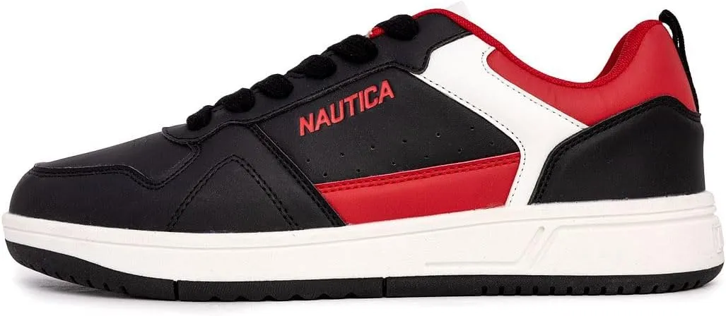 Nautica Men's Classic Low-Top Sneakers  Retro Lace-Up Casual Shoes for Tennis and Basketball-Inspired Style