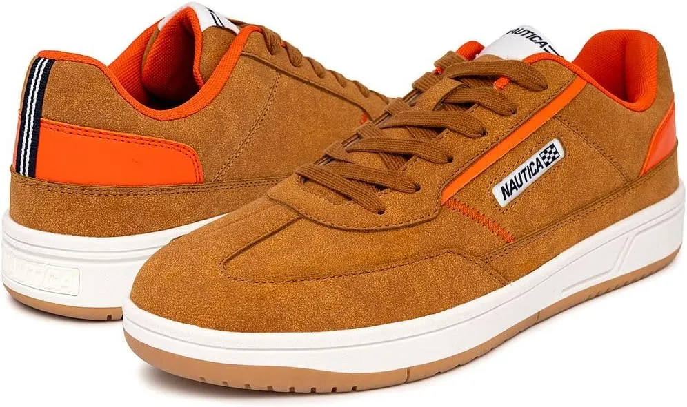 Nautica Men's Classic Low-Top Sneakers  Retro Lace-Up Casual Shoes for Tennis and Basketball-Inspired Style