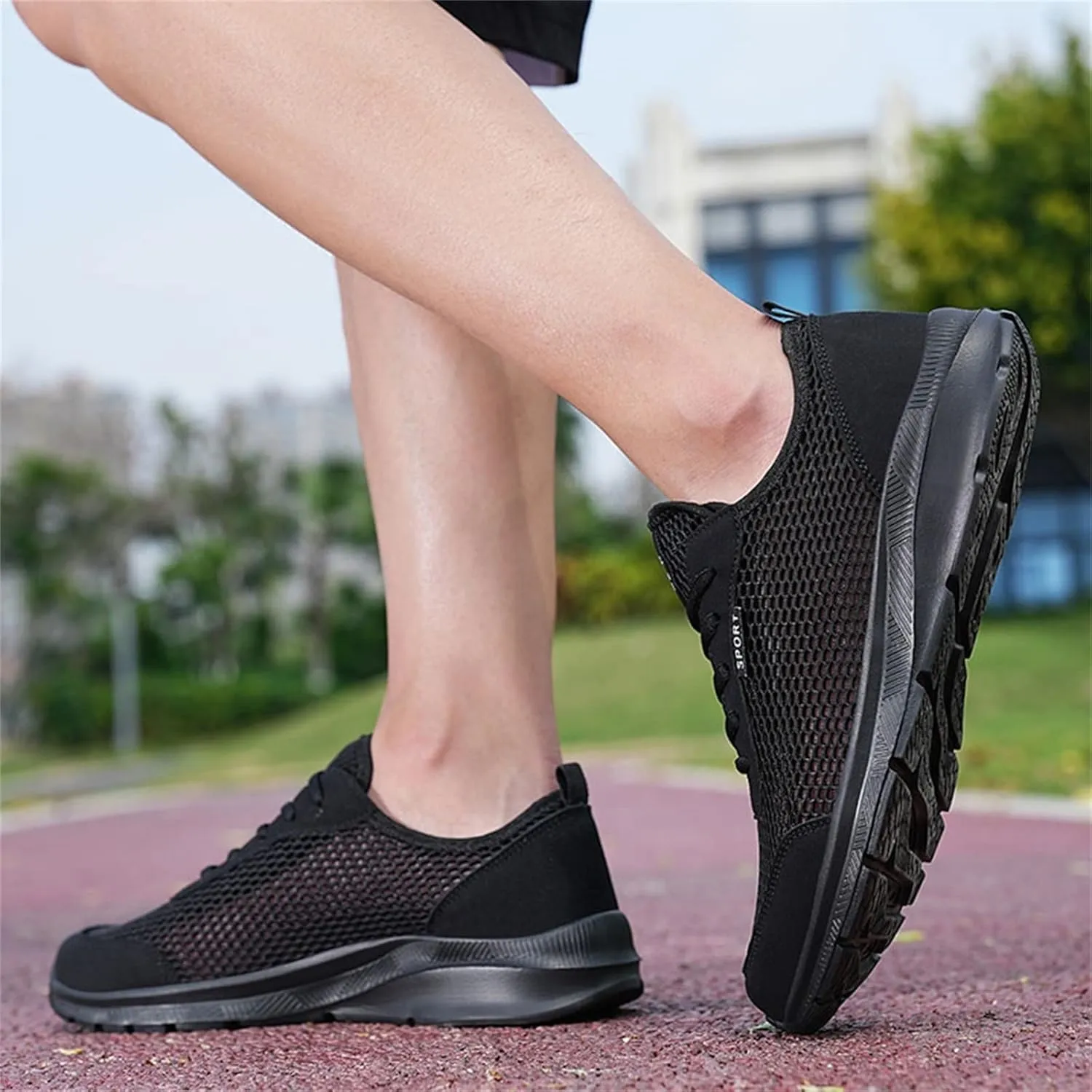 Non Slip Shoes for Men Lightweight Breathable Sneakers Comfortable Work Shoes Walking Shoes for Athletic Tennis Gym