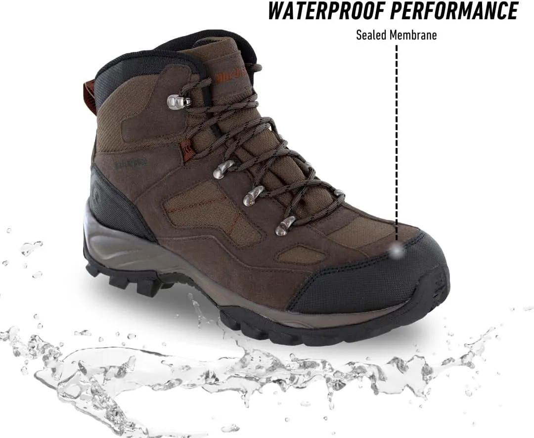 Northside Men's Ranger Mid Waterproof Hiking Boots - Suede and Nylon Upper, Embossed Mudguard, Molded Heel Stabilizer, Rubber Traction Outsole, Boots for Men