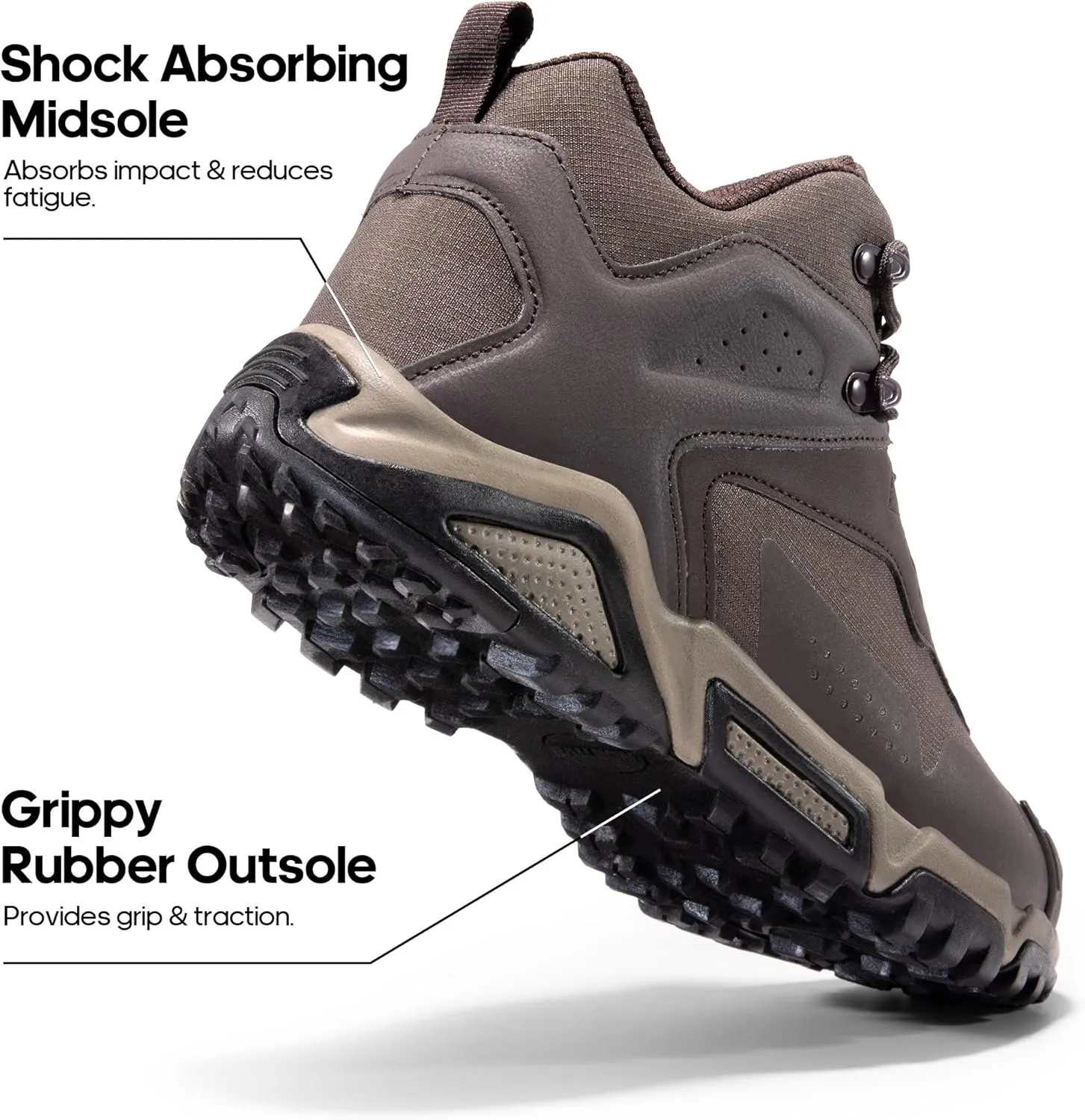 NORTIV 8 Men's Waterproof Hiking Boots, Lightweight Tactical Boots for Men, Mid Ankle Men's Hiking Boots for Trekking Trails, Outdoor Adventures Hiking