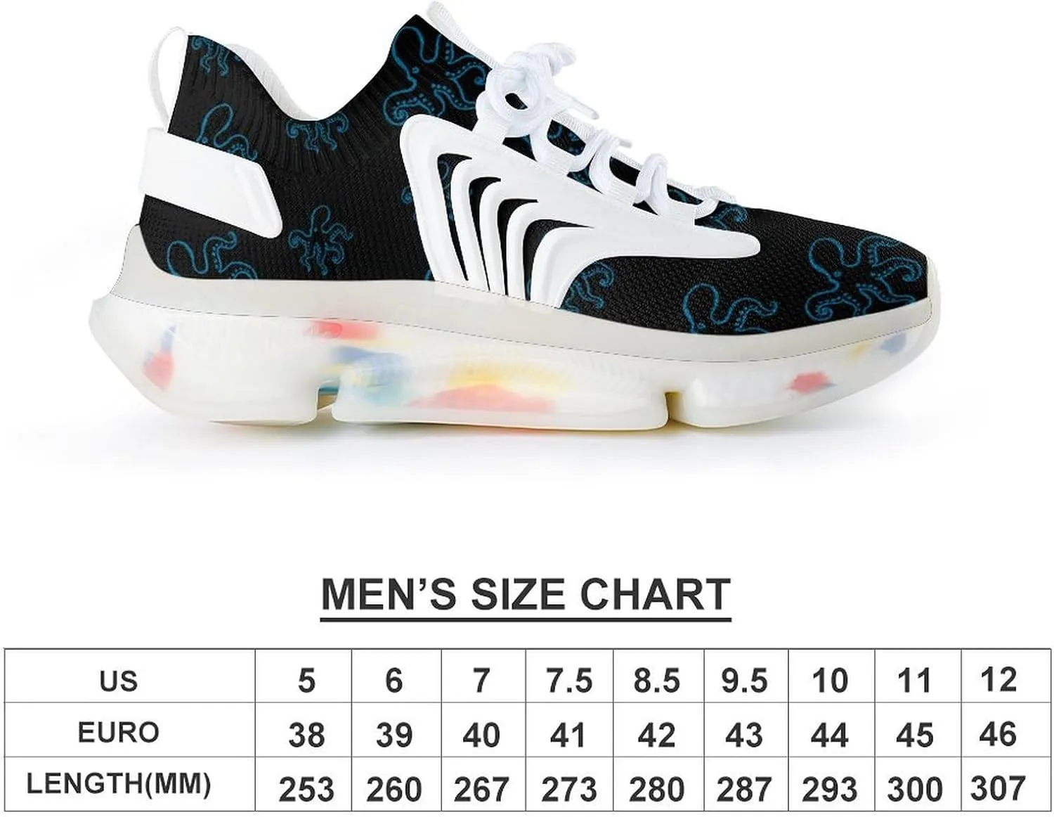 Octopus Men's Running Shoes Lightweight Walking Shoe Breathable Sneaker