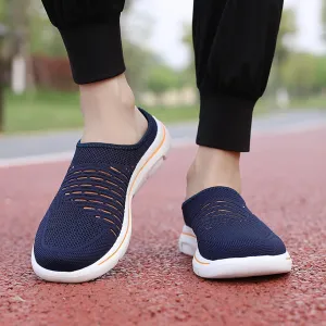 Orthopedic Sneakers for Women with Arch Support Slip on Walking Shoes Comfort Lightweight Breathable Mesh Sock Shoe Women Wide Width Comfortable Slip on Sneakers Half Flip Flops