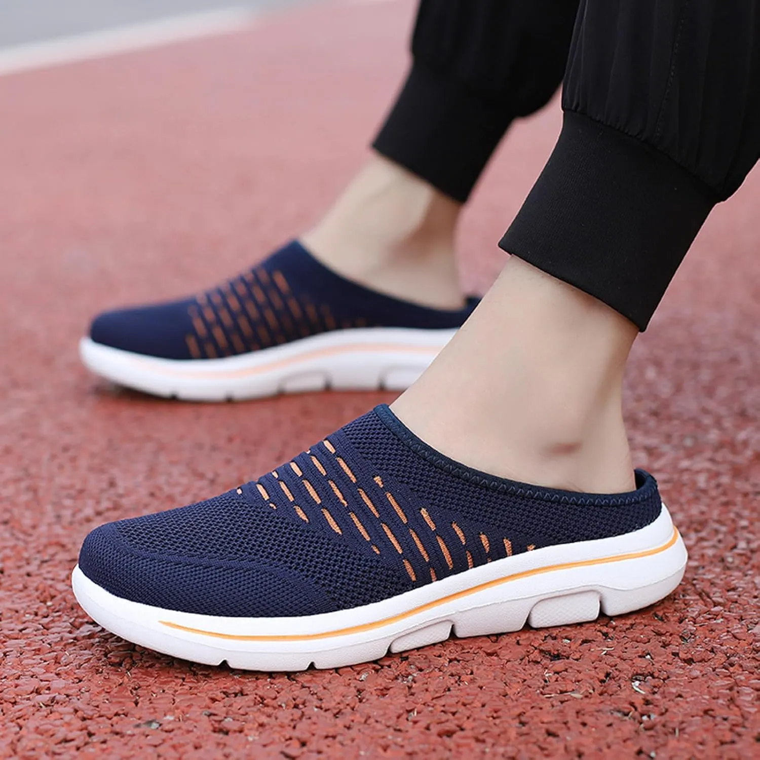 Orthopedic Sneakers for Women with Arch Support Slip on Walking Shoes Comfort Lightweight Breathable Mesh Sock Shoe Women Wide Width Comfortable Slip on Sneakers Half Flip Flops