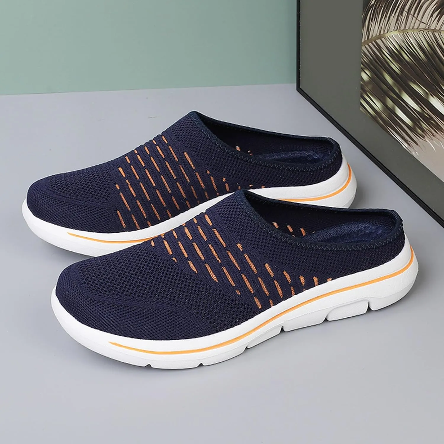 Orthopedic Sneakers for Women with Arch Support Slip on Walking Shoes Comfort Lightweight Breathable Mesh Sock Shoe Women Wide Width Comfortable Slip on Sneakers Half Flip Flops