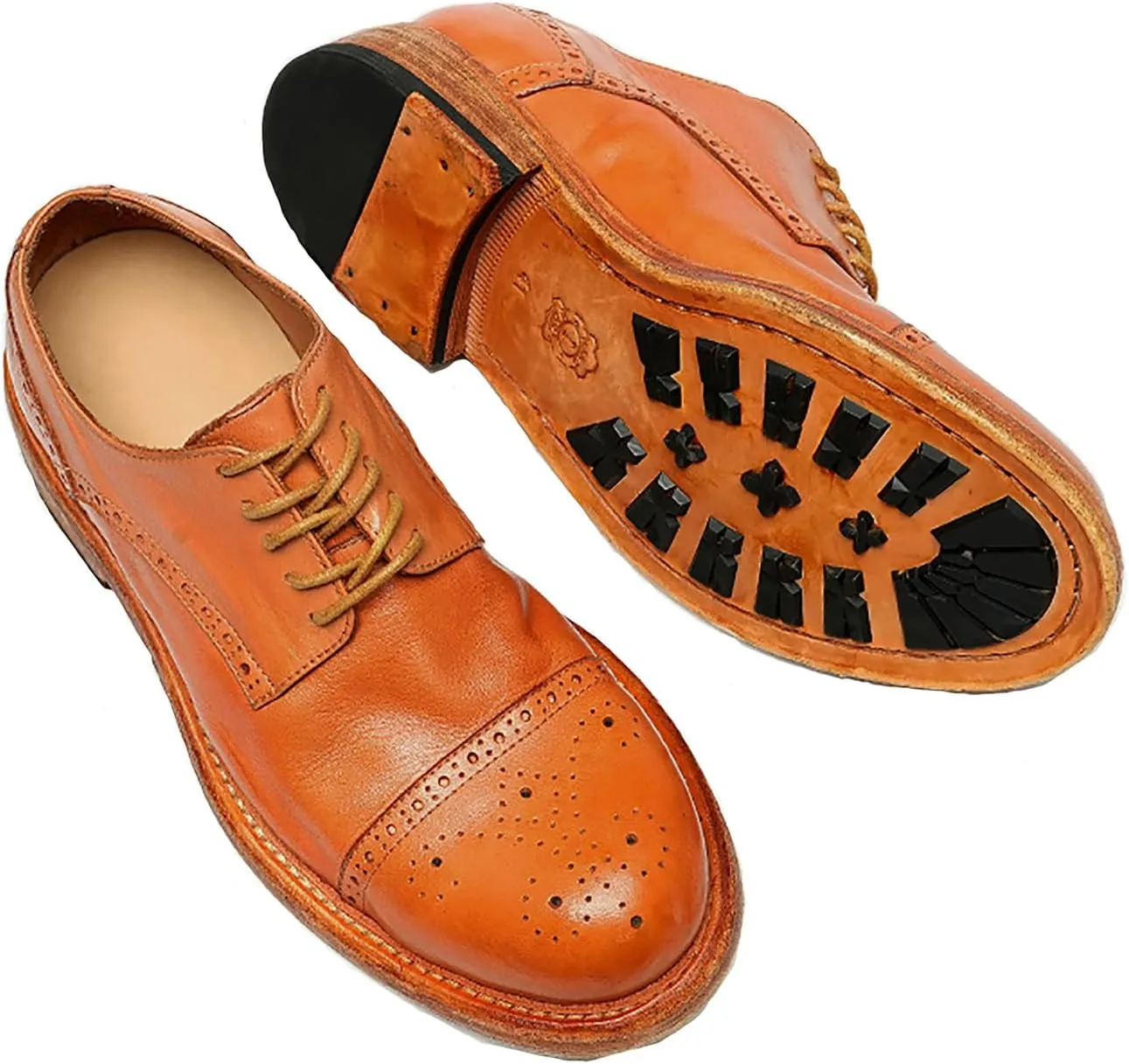 Oxfords Mens Formal Dress Shoes Genuine Leather Handcrafted Goodyear Shoes Brogues Derby Fashion Business Wedding Casual Prom Shoes for Men