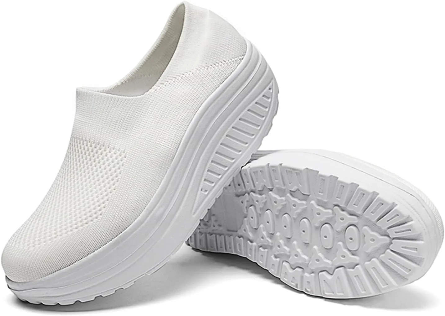 Platform Sneakers for Women Wide Toe All Black Tennis Shoes for Women Slip On Womens Fall Shoes 2023 Casual Wedge Sneakers for Women Dressy Sneakers Non Slip Work Shoes for Women