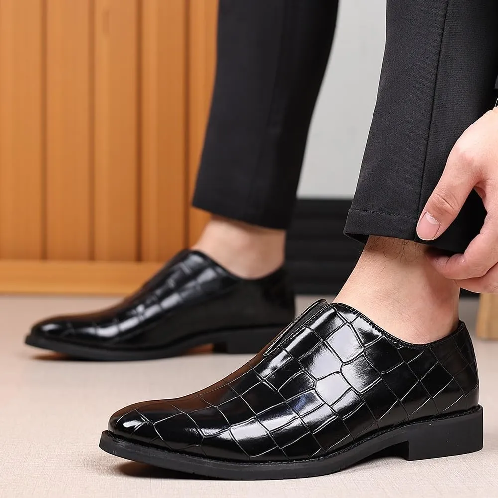 Premium Derby Dress Shoes for Men Business Formal Occasions Smooth Leather Upper with Non-Slip Sole