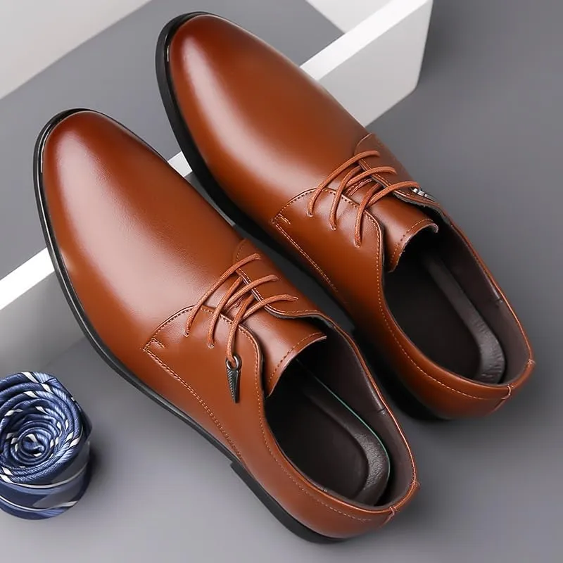 Premium Men's Derby Shoes - Versatile Dress Oxfords Business Casual to Formal Wedding Prom Tuxedo Shoes Memory Foam Insole
