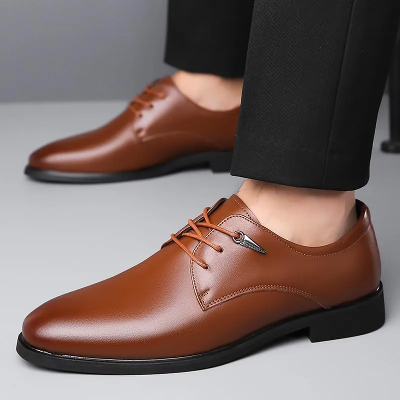 Premium Men's Derby Shoes - Versatile Dress Oxfords Business Casual to Formal Wedding Prom Tuxedo Shoes Memory Foam Insole