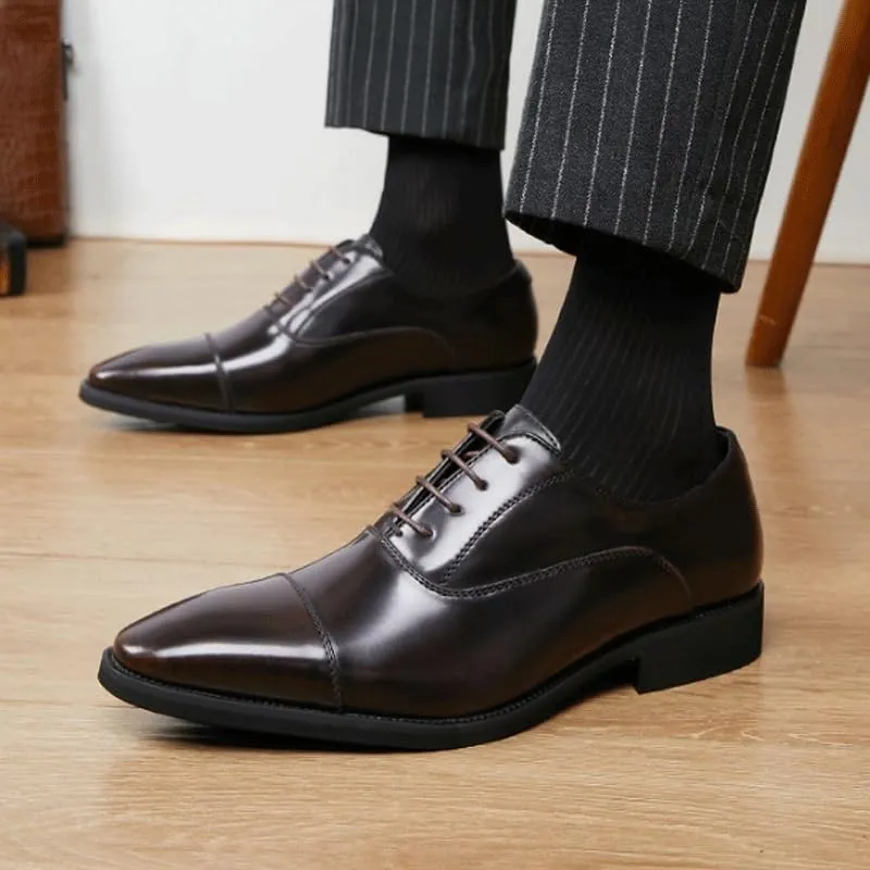 Premium Men's Formal Dress Shoes Comfortable Business Oxfords with Cushioned Insole & Slip-Resistant Sole
