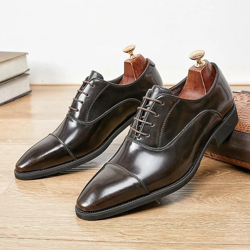 Premium Men's Formal Dress Shoes Comfortable Business Oxfords with Cushioned Insole & Slip-Resistant Sole