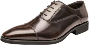 Premium Men's Formal Dress Shoes Comfortable Business Oxfords with Cushioned Insole & Slip-Resistant Sole