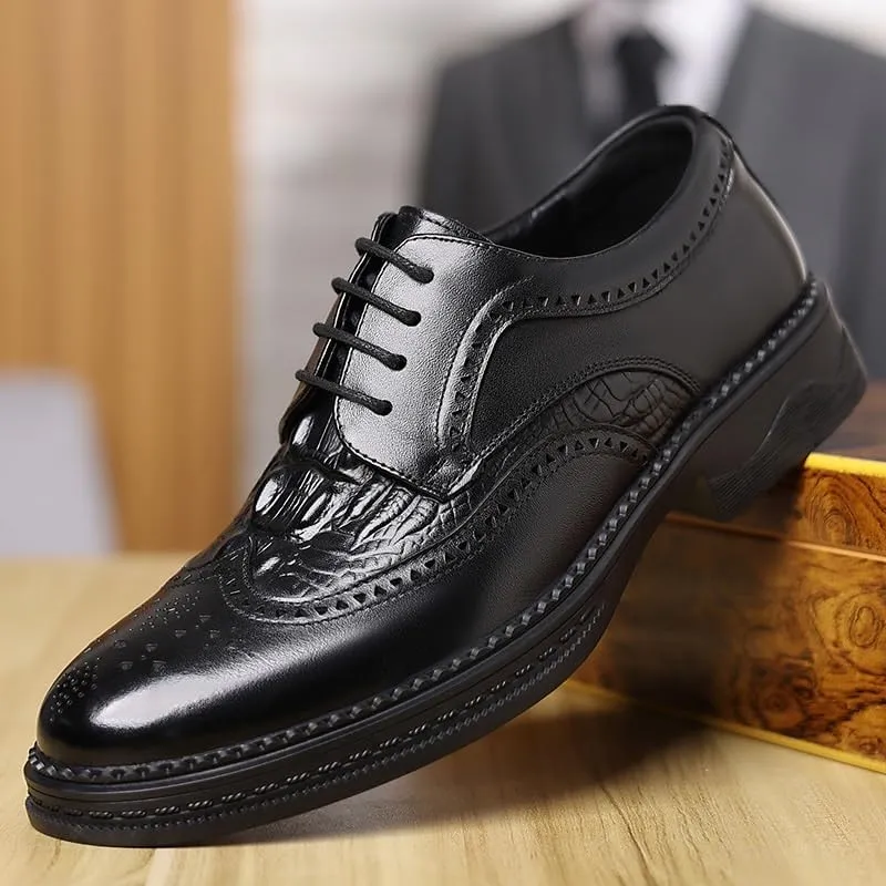 Refined Men's Derby Shoes in Full-Grain Leather with Round Toe and Cushioned Footbed for Comfort