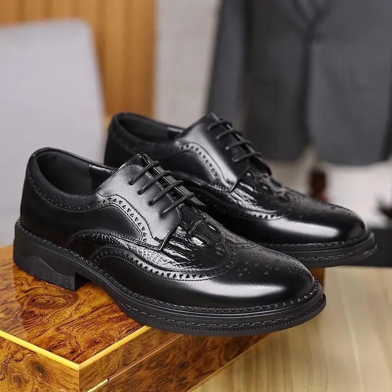 Refined Men's Derby Shoes in Full-Grain Leather with Round Toe and Cushioned Footbed for Comfort