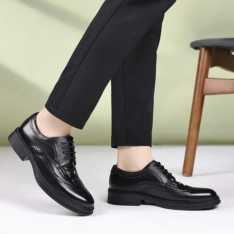 Refined Men's Derby Shoes in Full-Grain Leather with Round Toe and Cushioned Footbed for Comfort