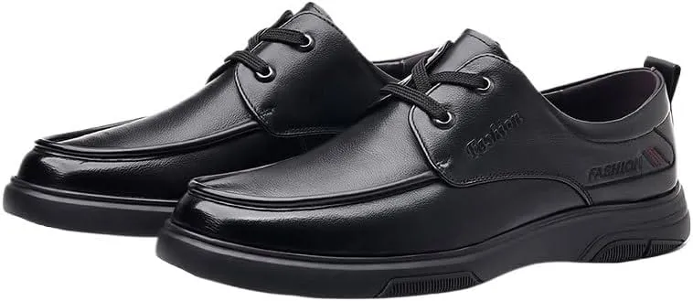 Refined Men's Leather Derby Shoes with Round Toe and Cushioned Footbed for All-Day Comfort