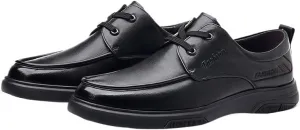 Refined Men's Leather Derby Shoes with Round Toe and Cushioned Footbed for All-Day Comfort