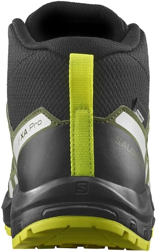 Salomon Kids Xa Pro V8 Mid CS WP Running Shoes for Kids  Synthetic and Textile Upper  Bungee Lace-Up