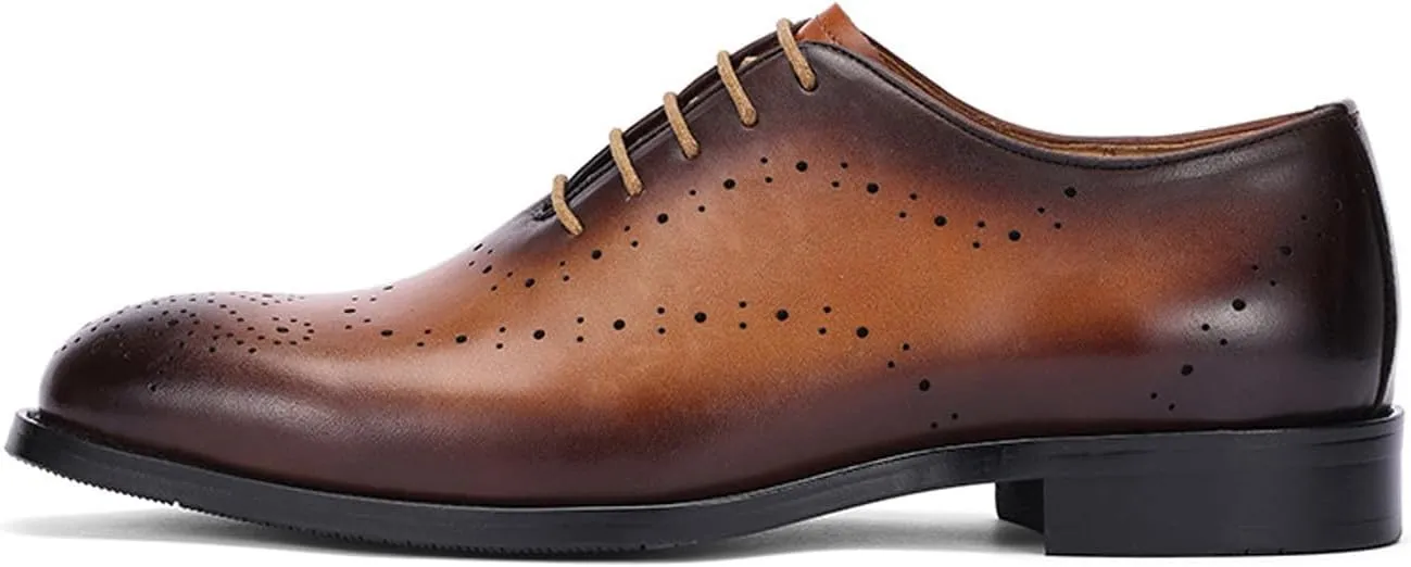 Santimon Men’s Formal Dress Oxfords Shoes - Genuine Leather Derby Shoes for Weddings, Business, Prom & Tuxedo -Fashion & Comfortable Wingtips Brogues Oxfords for Men