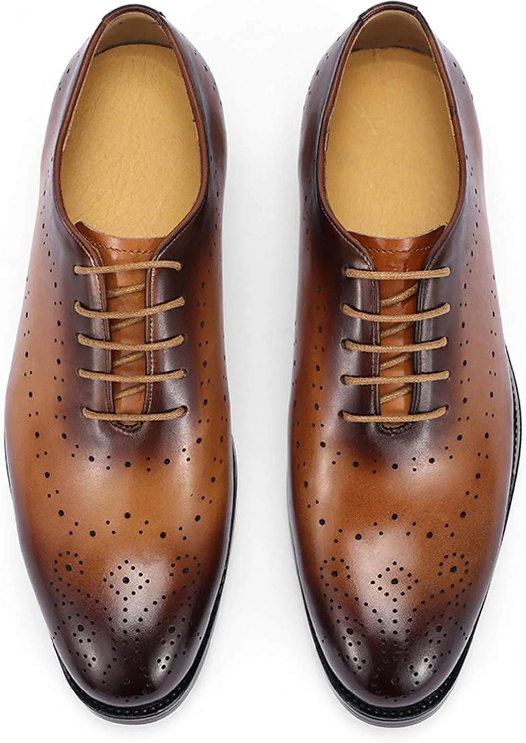 Santimon Men’s Formal Dress Oxfords Shoes - Genuine Leather Derby Shoes for Weddings, Business, Prom & Tuxedo -Fashion & Comfortable Wingtips Brogues Oxfords for Men