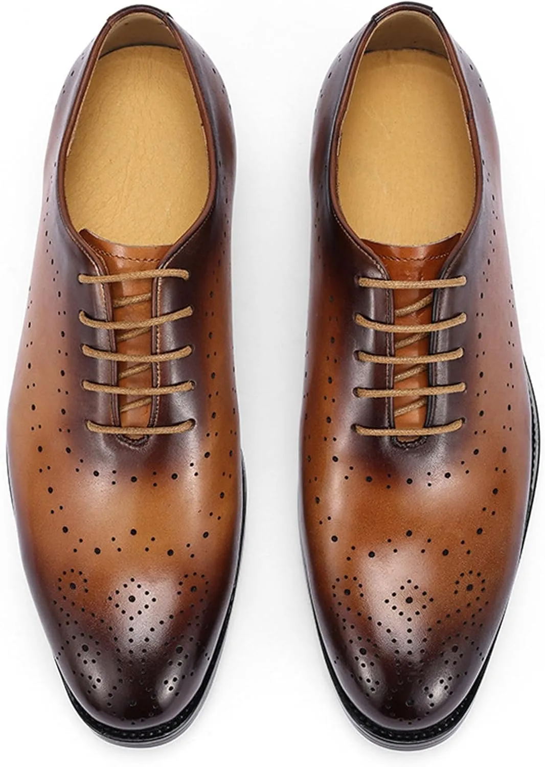 Santimon Men’s Formal Dress Oxfords Shoes - Genuine Leather Derby Shoes for Weddings, Business, Prom & Tuxedo -Fashion & Comfortable Wingtips Brogues Oxfords for Men