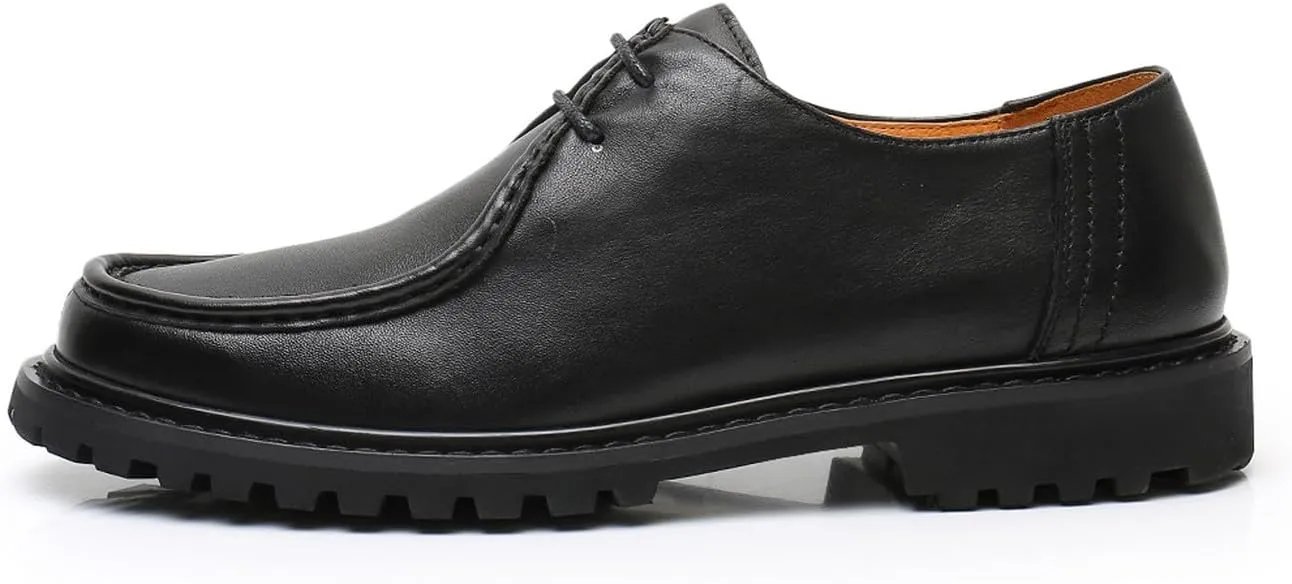 Santimon Men's Oxfords Black Formal Dress Leather Unique Derby Shoes Casual Lace Up Oxfords Shoes for Men