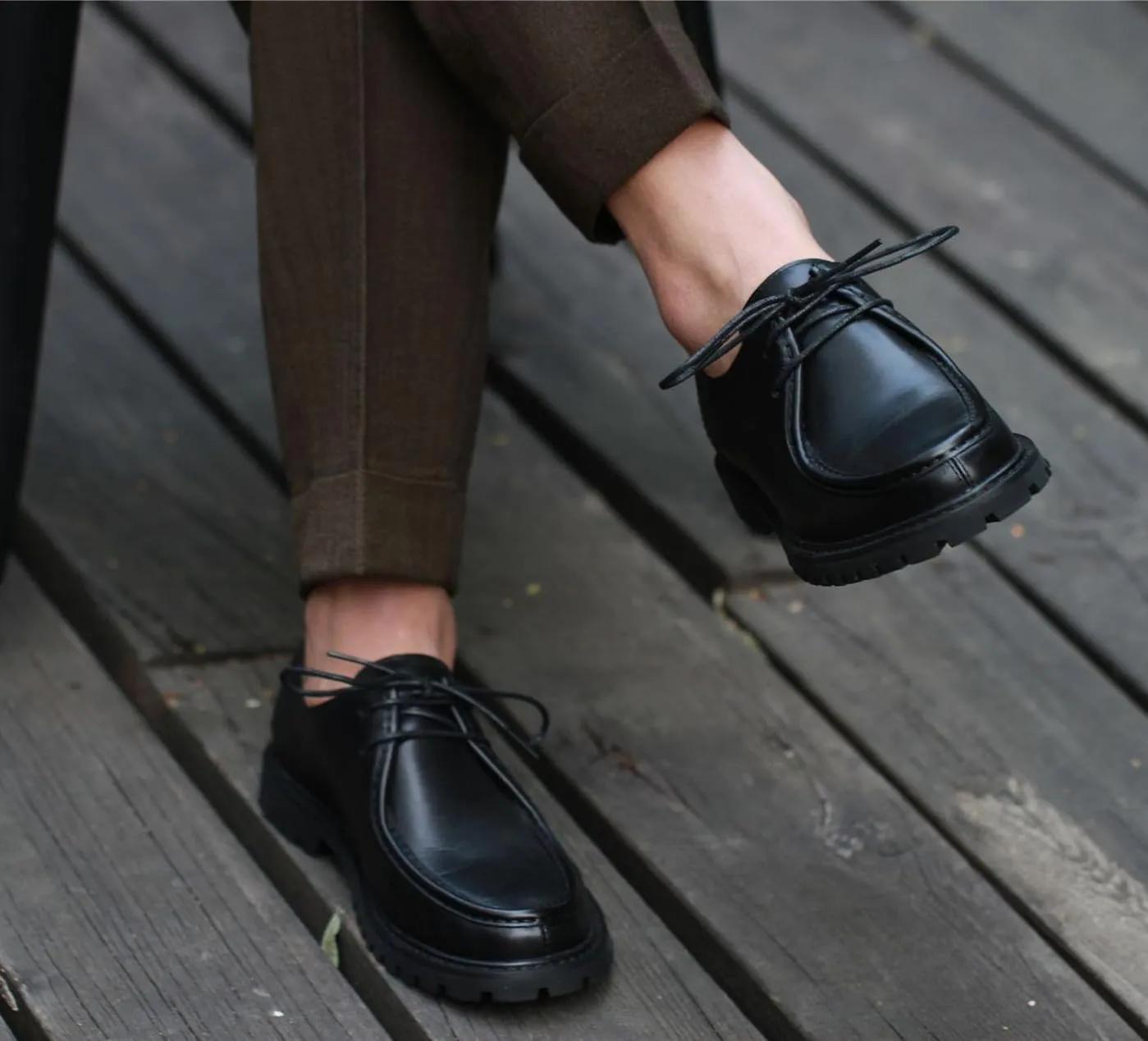 Santimon Men's Oxfords Black Formal Dress Leather Unique Derby Shoes Casual Lace Up Oxfords Shoes for Men
