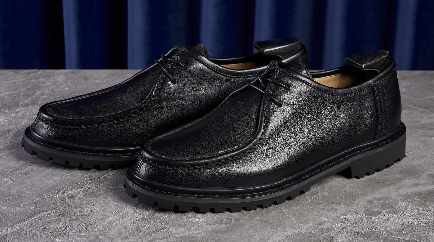 Santimon Men's Oxfords Black Formal Dress Leather Unique Derby Shoes Casual Lace Up Oxfords Shoes for Men