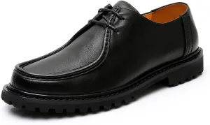 Santimon Men's Oxfords Black Formal Dress Leather Unique Derby Shoes Casual Lace Up Oxfords Shoes for Men