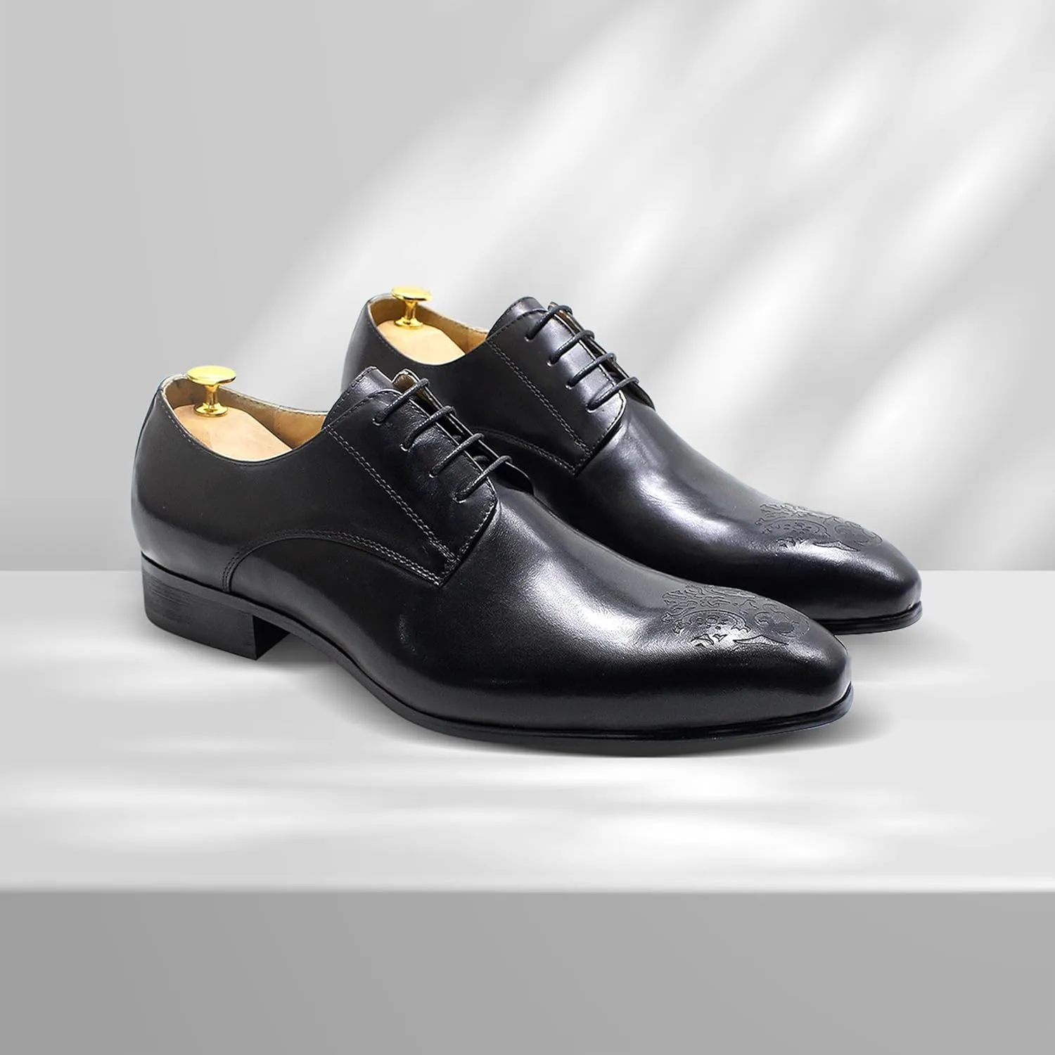 Santimon Mens Oxfords Casual Dress Genuine Leather Handmade Derby Wedding Tuxedo Formal Fashion Walking Shoes for Men