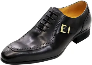 Santimon Men's Oxfords Dress Formal Wingtips Brogues Suit Shoes Mens Genuine Leather Tuxedo Wedding Buckle Derby Business Casual Comfortable Prom Shoes for Men