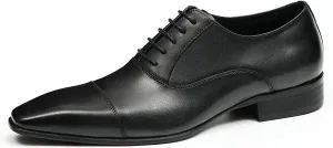 Santimon Mens Oxfords Fomarl Dress Genuine Leather Cap Toe Derby Fahion Business Casual Prom Wedding Comfortable Tuexdo Shoes for Men