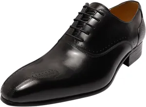Santimon Men's Oxfords Formal Dress Business Casual Prom Shoes for Men Leather Wingtip Toe Derby Fashion Tuxedo Wedding Oxford Mens Wide Comfortable Walking Shoes