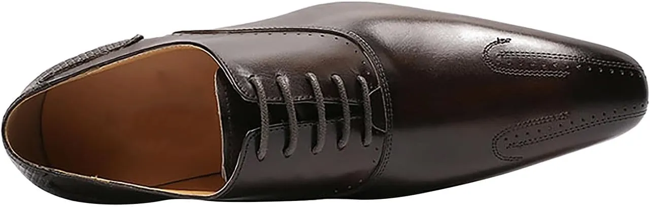 Santimon Men's Oxfords Formal Dress Business Casual Tuxedo Prom Shoes for Men Leather Wingtip Toe Derby Fashion Wedding Mens Wide Comfortable Walking Shoes