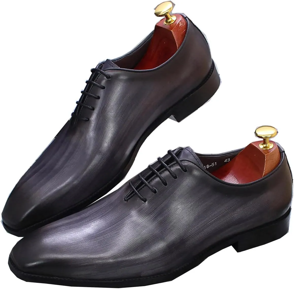 Santimon Men's Oxfords Formal Dress Leather Whole Cut Derby Tuxedo Wedding Fashion Business Casual Prom Ssuit Shoes Comfortable Walking Shoes for Men