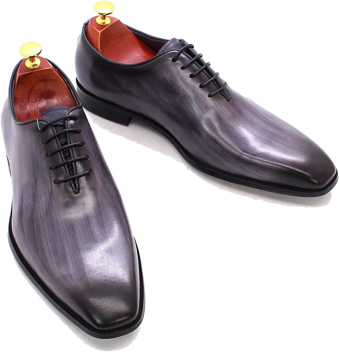 Santimon Men's Oxfords Formal Dress Leather Whole Cut Derby Tuxedo Wedding Fashion Business Casual Prom Ssuit Shoes Comfortable Walking Shoes for Men