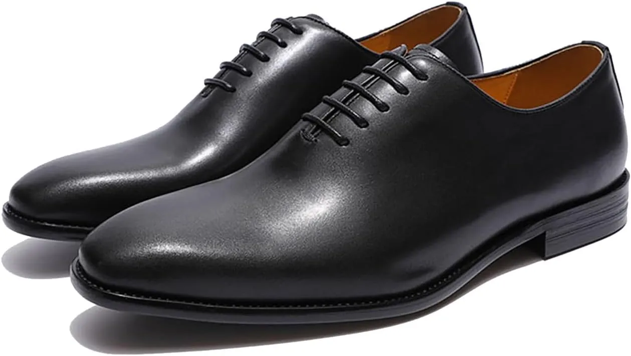 Santimon Men's Oxfords Formal Dress Leather Whole Cut Derby Tuxedo Wedding Fashion Business Casual Prom Ssuit Shoes Comfortable Walking Shoes for Men