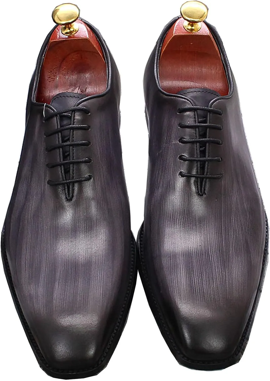 Santimon Men's Oxfords Formal Dress Leather Whole Cut Derby Tuxedo Wedding Fashion Business Casual Prom Ssuit Shoes Comfortable Walking Shoes for Men