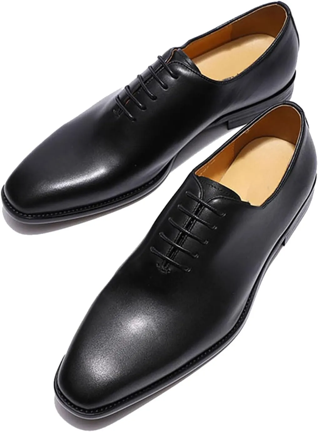 Santimon Men's Oxfords Formal Dress Leather Whole Cut Derby Tuxedo Wedding Fashion Business Casual Prom Ssuit Shoes Comfortable Walking Shoes for Men