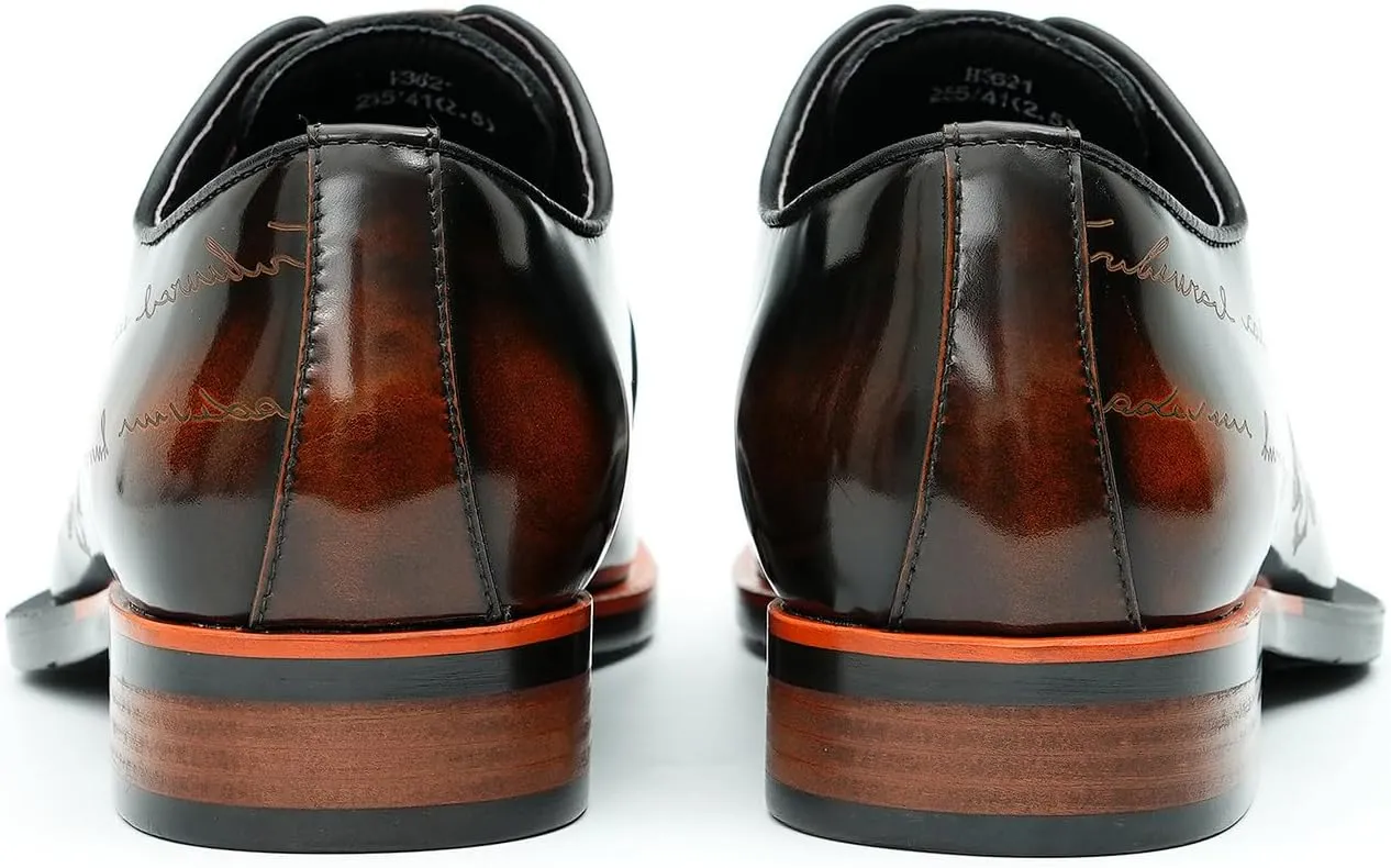 Santimon Men's Oxfords Formal Dress Patent Leather Derby Fashion Business Wedding Prom Tuxedo Casual Carve Oxford Walking Shoes for Men