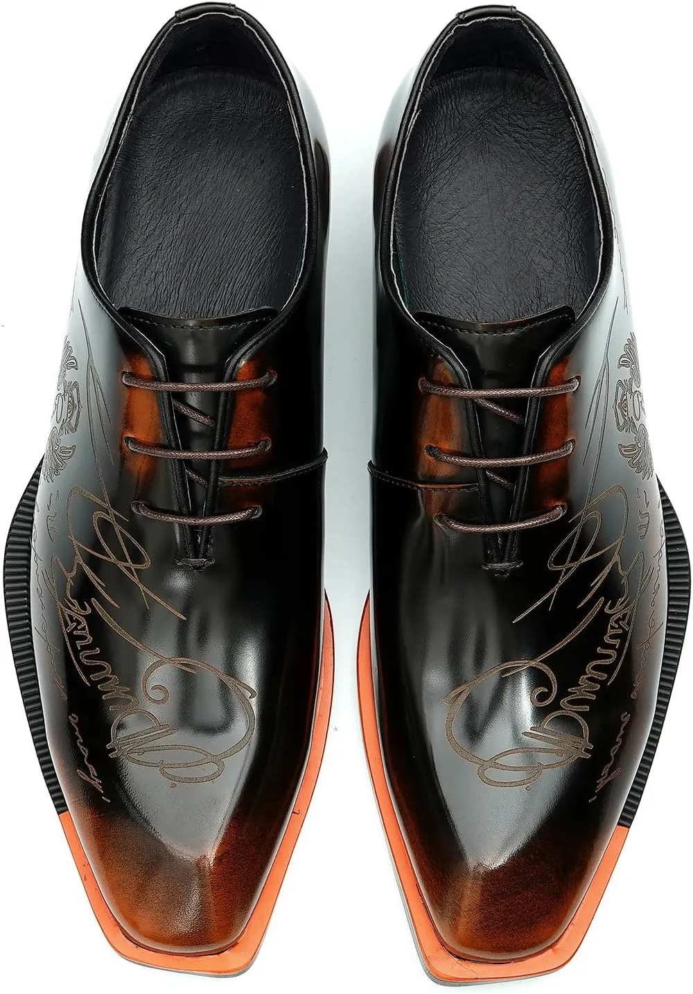 Santimon Men's Oxfords Formal Dress Patent Leather Derby Fashion Business Wedding Prom Tuxedo Casual Carve Oxford Walking Shoes for Men