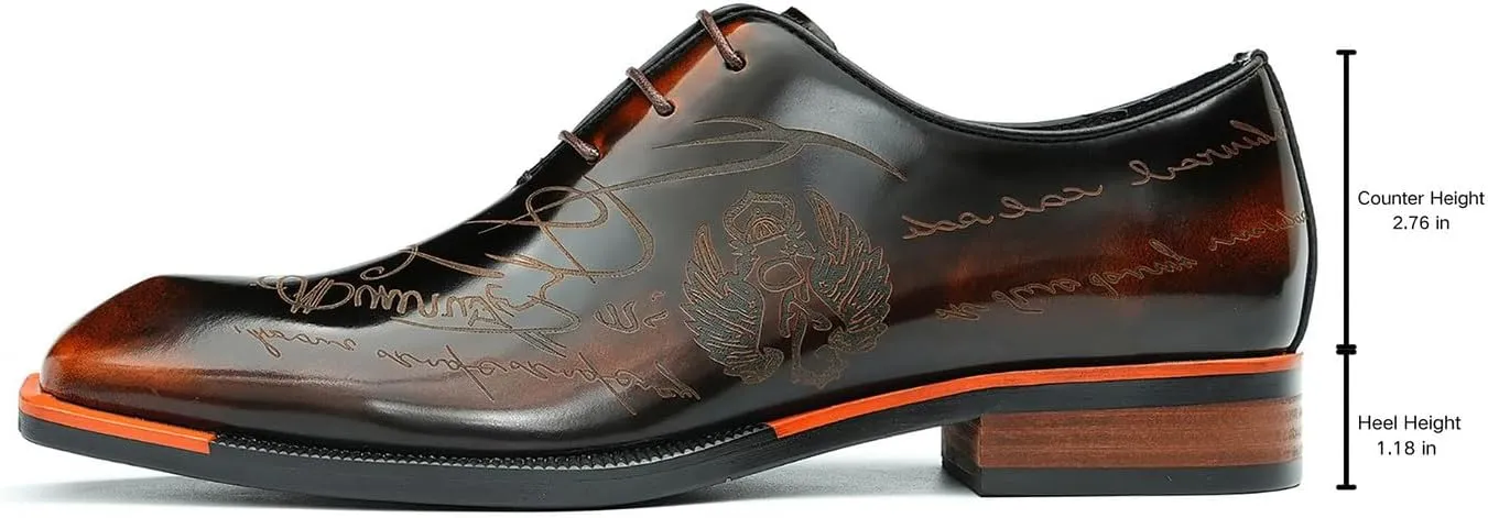 Santimon Men's Oxfords Formal Dress Patent Leather Derby Fashion Business Wedding Prom Tuxedo Casual Carve Oxford Walking Shoes for Men