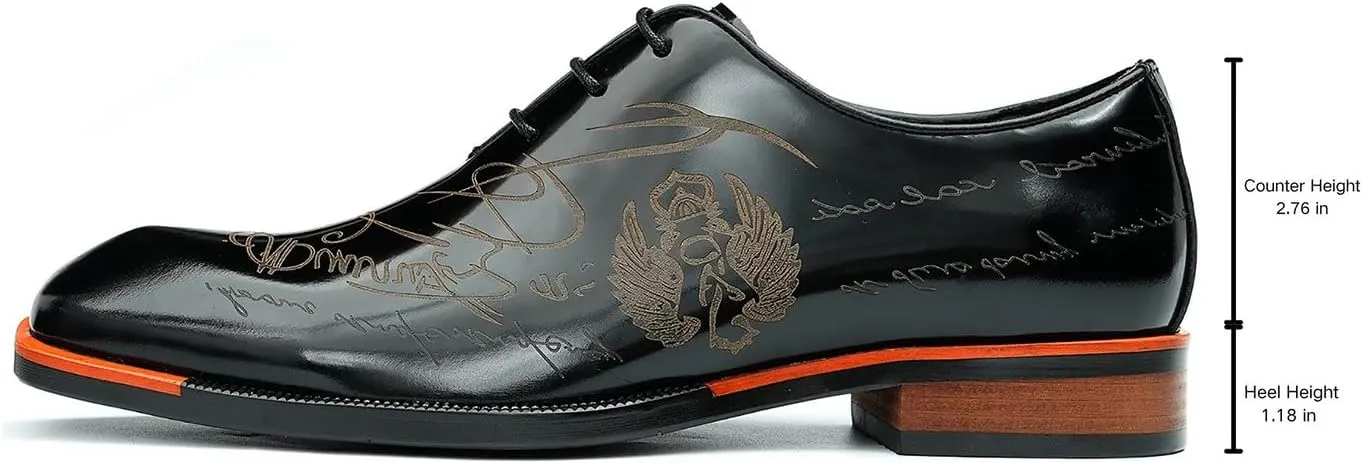 Santimon Men's Oxfords Formal Dress Patent Leather Derby Fashion Business Wedding Prom Tuxedo Casual Carve Oxford Walking Shoes for Men