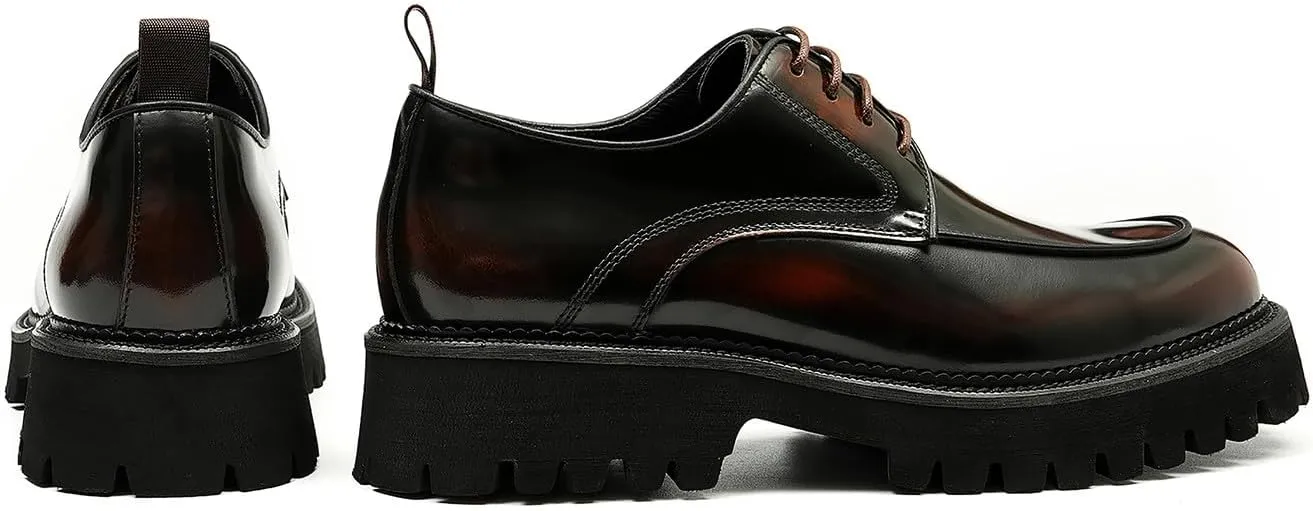 Santimon Mens Oxfords Formal Dress Patent Leather Oxfords Fashion Thick Sole Derby Comfortable Business Casual Wedding Tuxedo Prom Shoes for Men