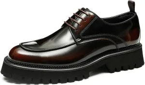 Santimon Mens Oxfords Formal Dress Patent Leather Oxfords Fashion Thick Sole Derby Comfortable Business Casual Wedding Tuxedo Prom Shoes for Men