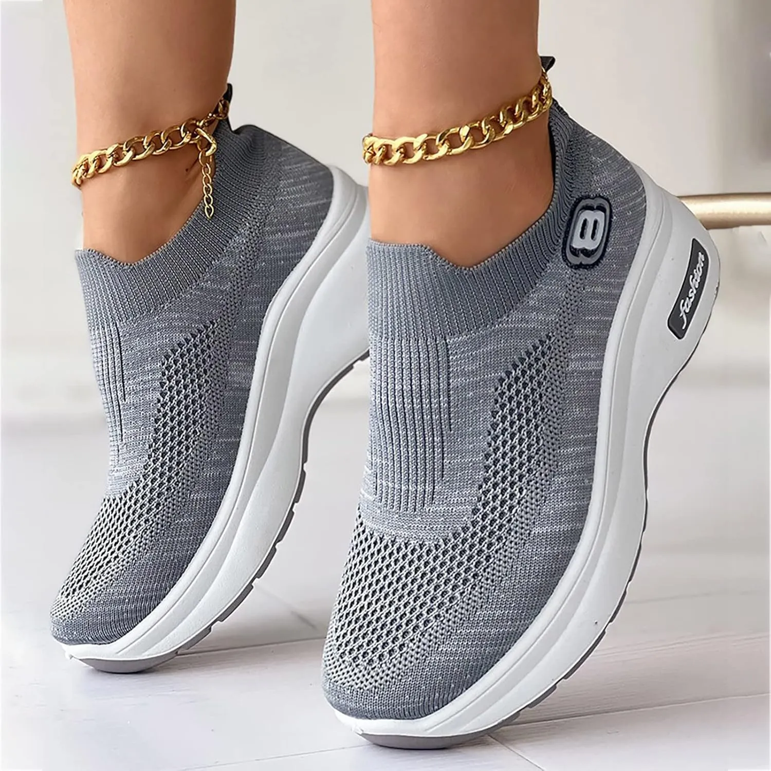 SBGMoSJ Sneakers for Women Size 8 Wide Width Womens Running Shoes Size 11.5 Wide Womens Slip On Tennis Shoes Size 7 Business Casual Sneakers Women Comfy Flats Shoes Women Dressy Cute