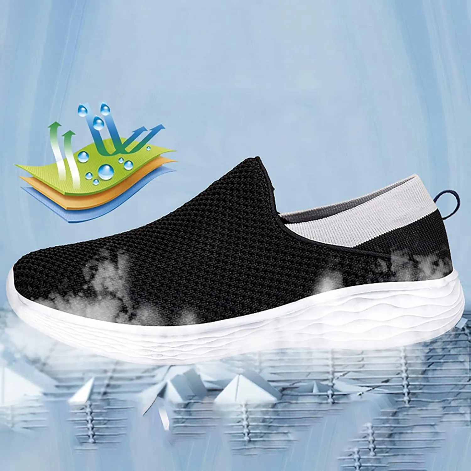 SBGMoSJ Womens Fashion Sneakers Black Wedge Women Slip On Sneakers Wide Width Nurse Shoes for Women Black Womens Sneakers 7.5 2023 Cycling Shoes Women Outdoor