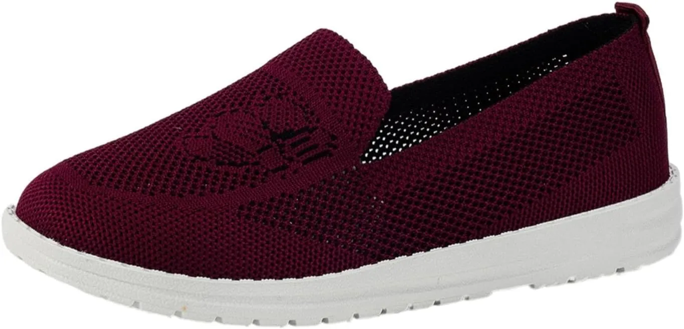 SBGMoSJ Womens Slip On Sneakers Size 7w Black Non Slip Tennis Shoes for Women Women's Running Shoes Size 8 Women's Sneakers Size 9 Slip On Zapatos para Mujer Antideslizante