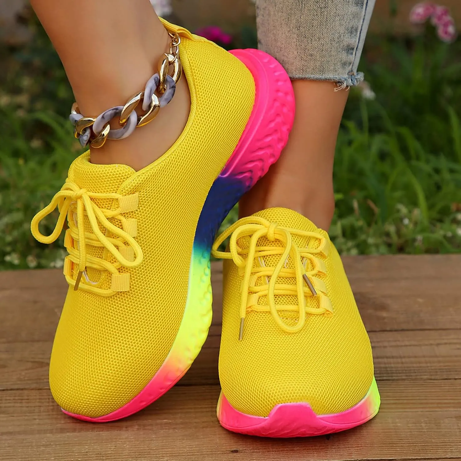 SBGMoSJ Women's Sneakers Size 9.5 Wide Women's Fashion Sneakers Platform Womens Athletic Shoes Size 8.5 Wide Slip On Shoes Women Wide Toe Box Tenis para Mujer OrtopéDicos para Caminar